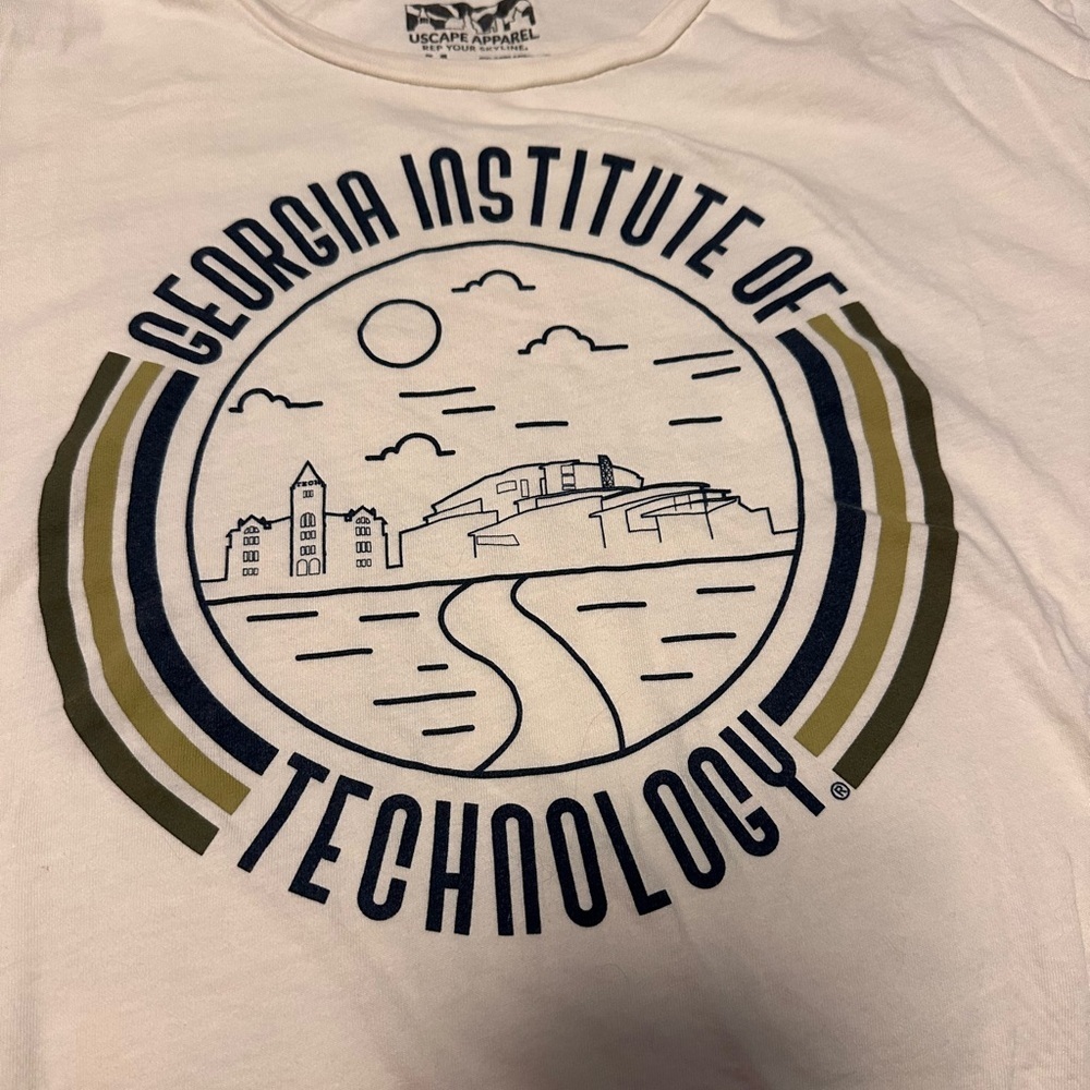 Uscape Apparel Georgia Tech Off White Tee Youth XL / Adult Small - Picture 2 of 3